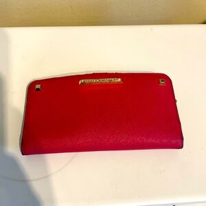 Pink Rebecca Minkoff Wallet Gold Tone Hardware & Studs Button Snap Closure